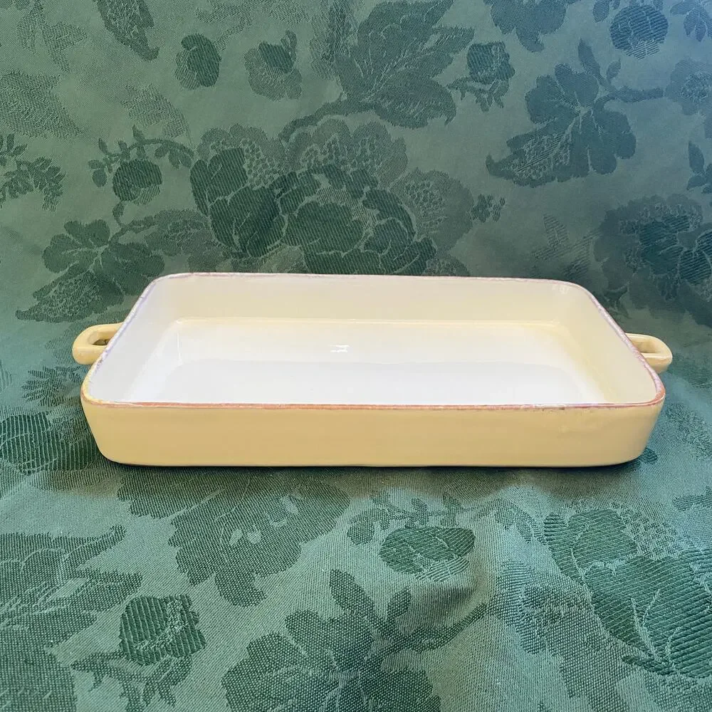Vietri Terracotta Yellow Glaze Baking Casserole Pan 12